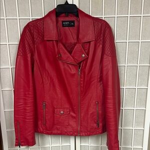 Women's Red Leather Jacket